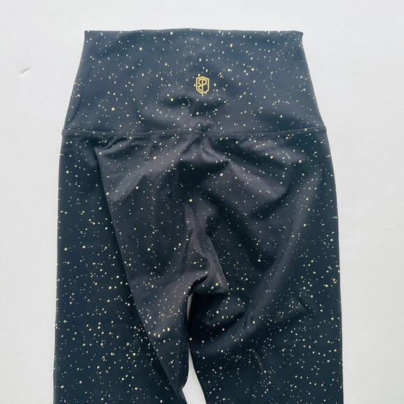 Born Primitive Snergy Legging Black Gold Splatter Small High Rise Gym Crossfit - Picture 7 of 7